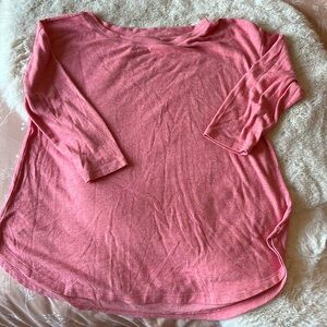 Heathered coral 3/4 sleeve tee